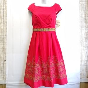 Sangria Embroidery Woven Dress Size 4